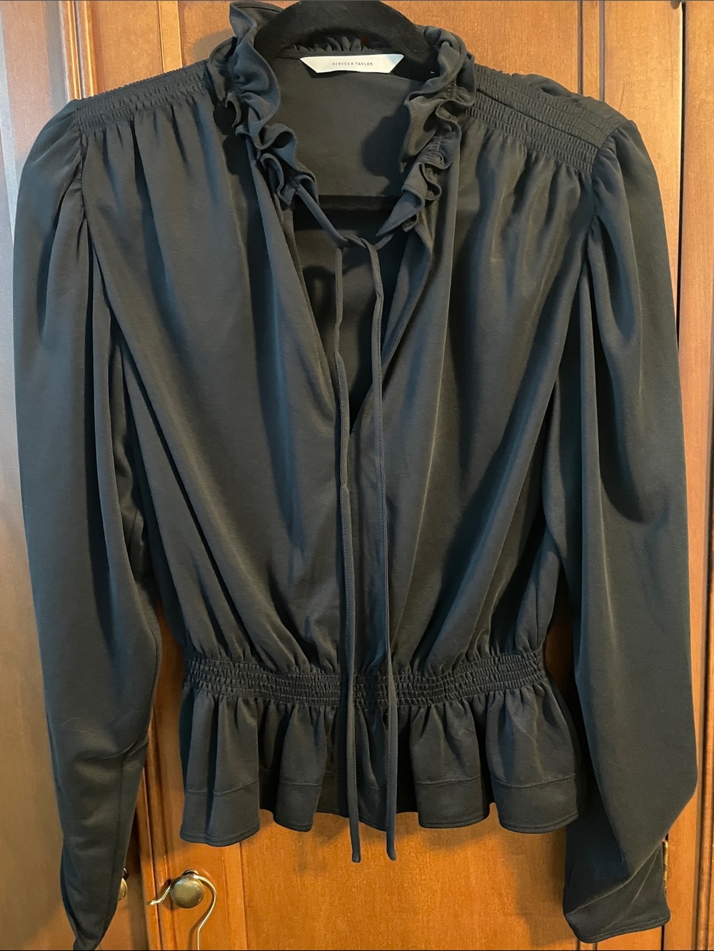 Rebecca Taylor NWOT long sleeve black blouse